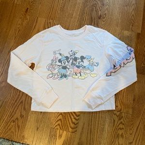 Long sleeve Mickey and friends crop top